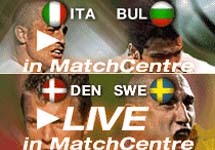 Дания - Швеция, Италия - Болгария. Изображение с официального сайта чемпионата
