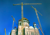 Строительство Храма Христа Спасителя. Фото Д.Борко/Грани.Ру